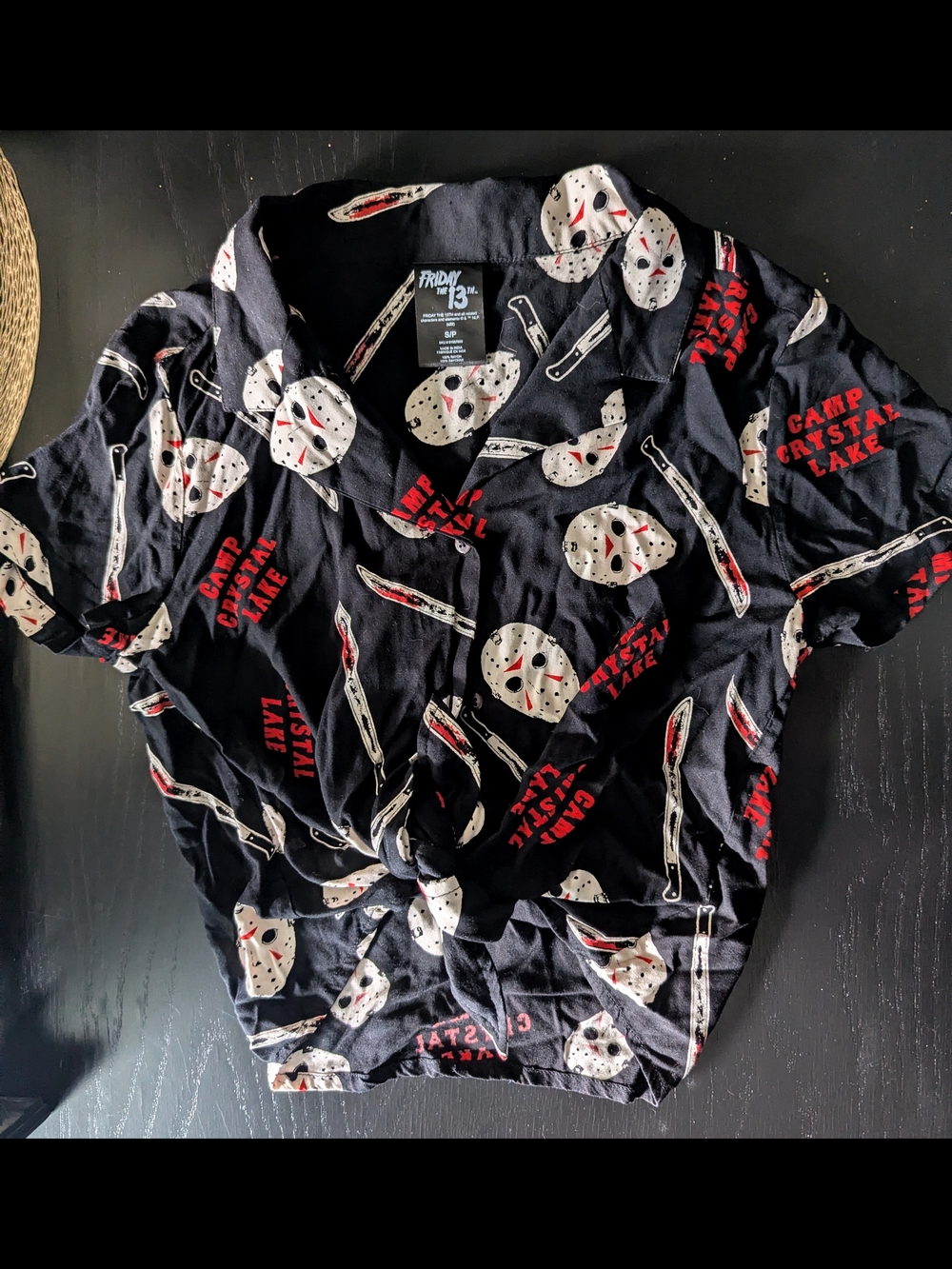 Friday the 13th Camp Crystal Lake Button-Up Top
